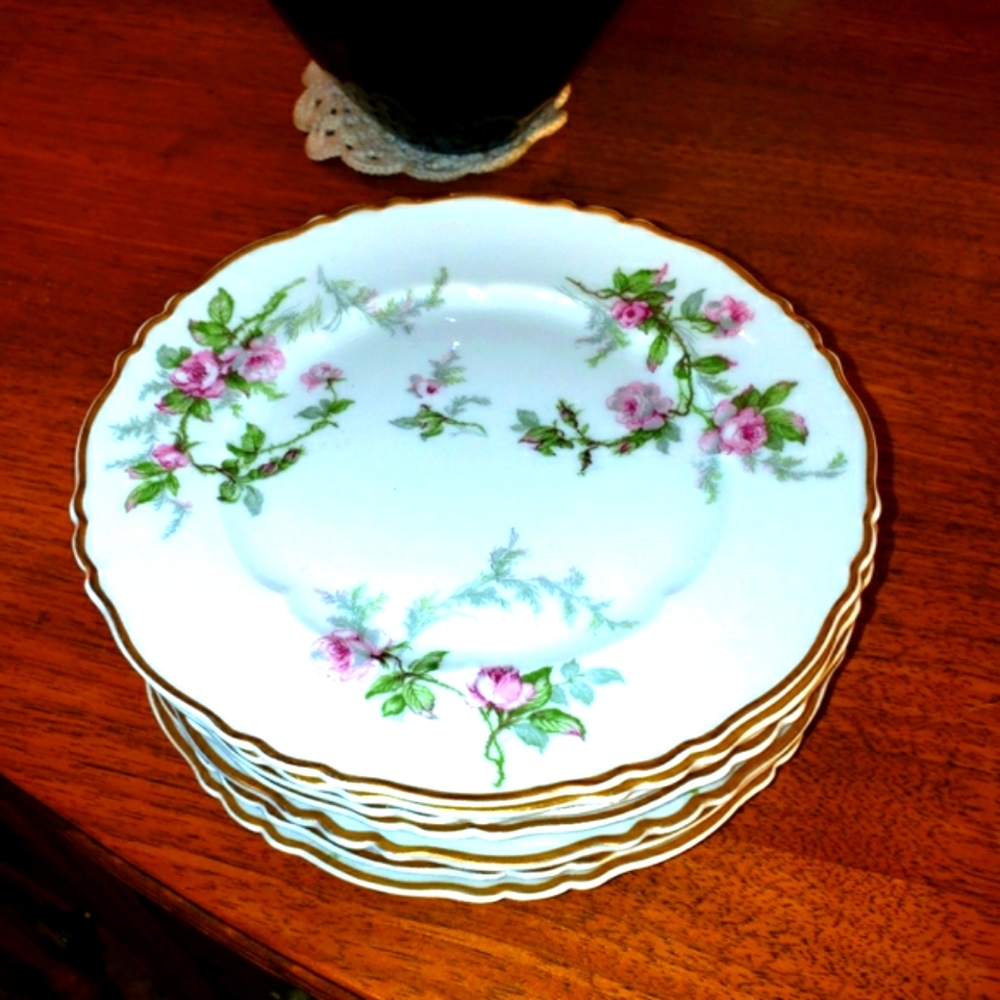 7 Haviland Limoges Dessert Plates.